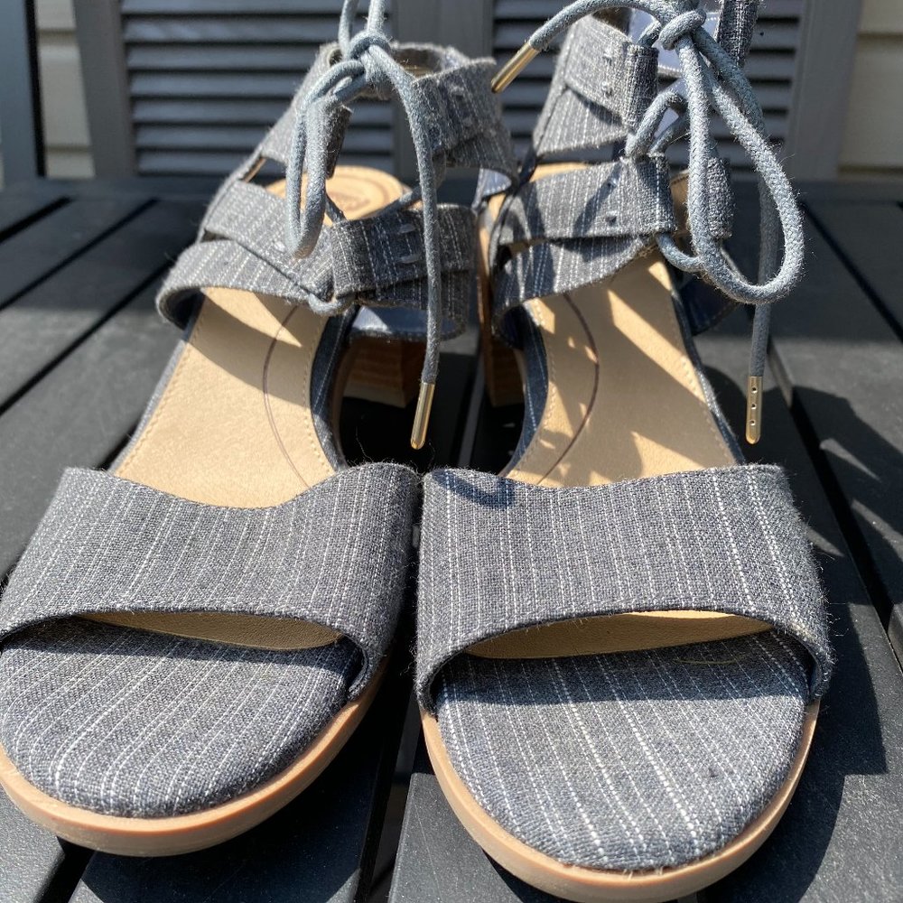 Women's Lace up Blue Denim Sandal